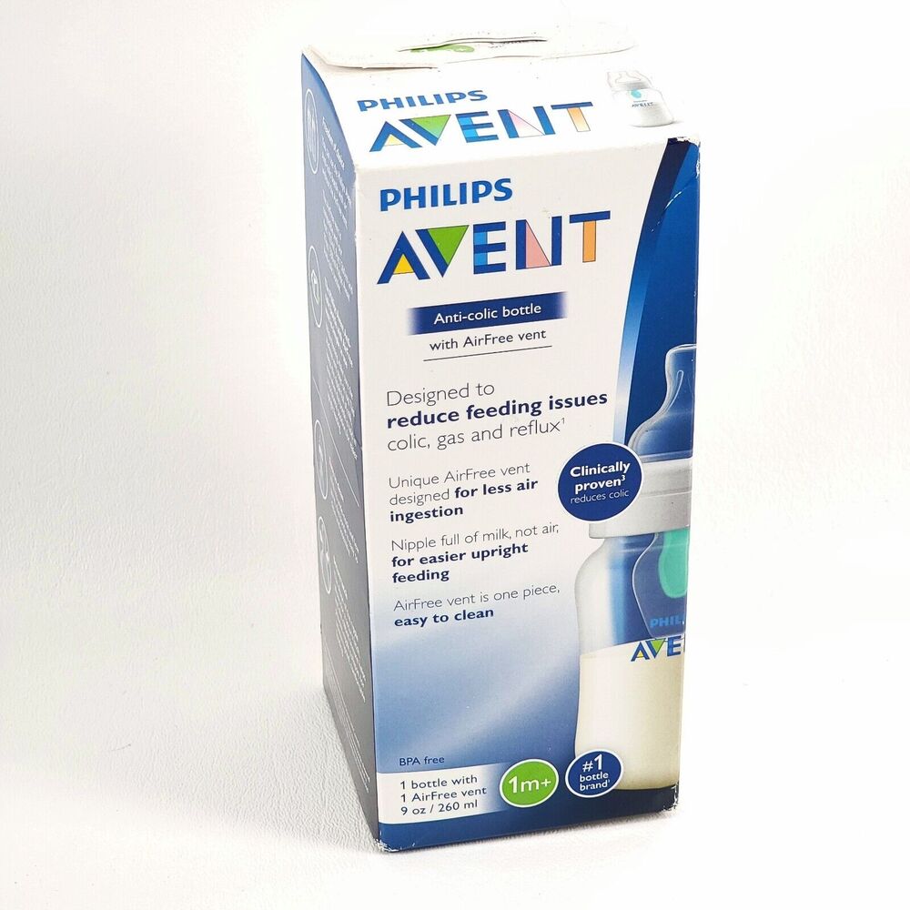 Philips Avent Anti-Colic Bottle AirFree Vent 9oz 1 mo+ Reduce Gas SCF403/14‎ NEW